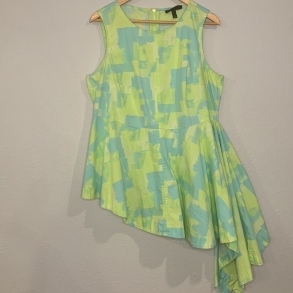 Lane Bryant stretch cotton asymmetrical sleeveless peplum top 14